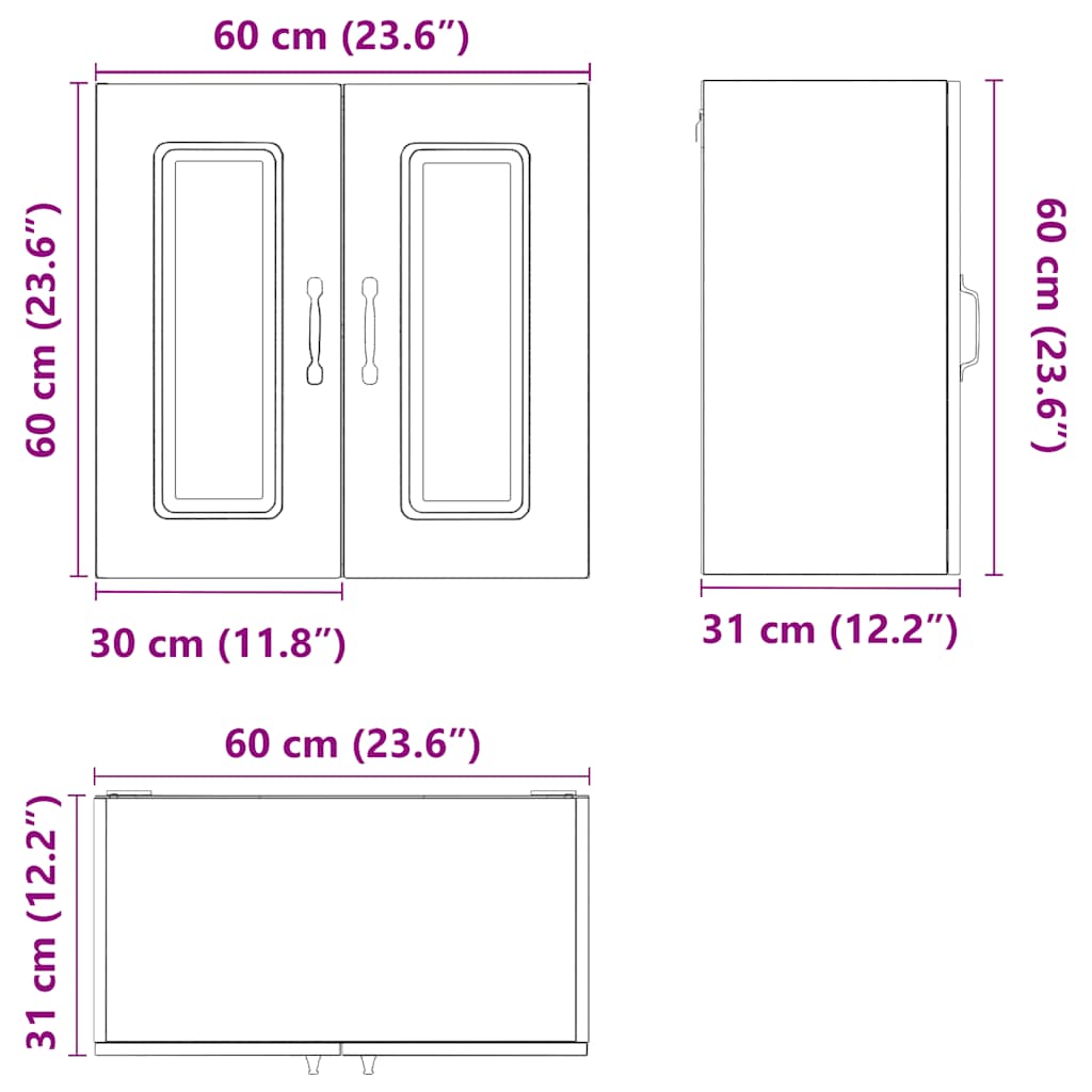 Pensile da Cucina Kalmar Nero in Legno Multistrato | homemem39