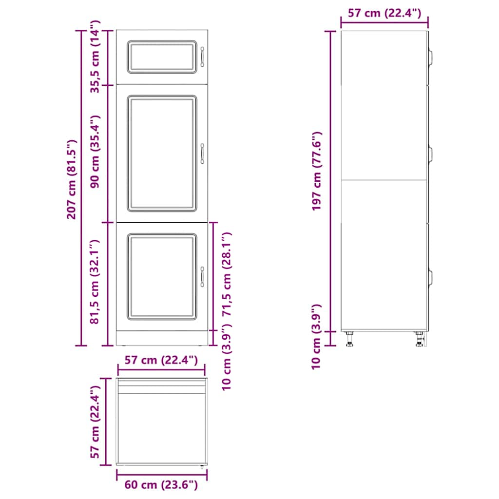 Armadio da Cucina Kalmar Bianco Lucido in Legno Multistrato - homemem39