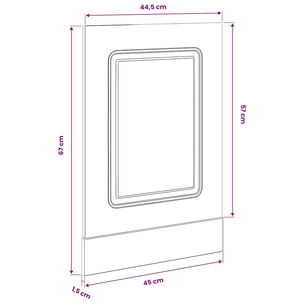 Pannello Lavastoviglie Kalmar Grigio Cemento 45x1,5x57 cm | homemem39