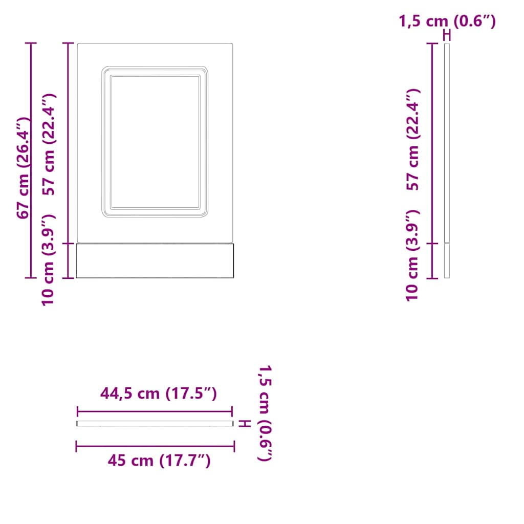 Pannello Lavastoviglie Kalmar Rovere Fumo 45x1,5x57 cm | homemem39