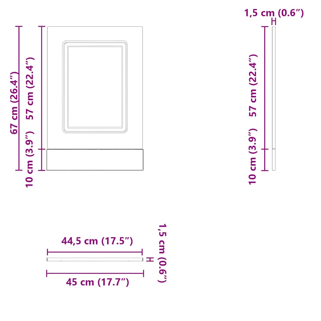 Pannello Lavastoviglie Kalmar Rovere Marrone 45x1,5x57 cm | homemem39