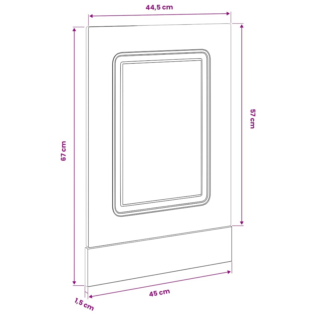 Pannello Lavastoviglie Kalmar Rovere Artigianale 45x1,5x57 cm | homemem39