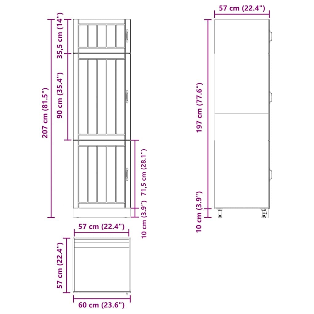 Armadio da Cucina Lucca Grigio Sonoma in Legno Multistrato - homemem39