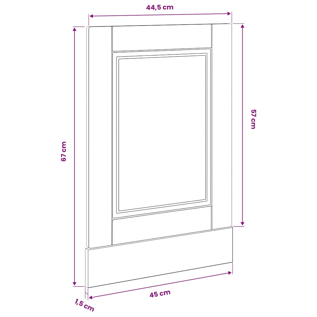Pannello Lavastoviglie Porto Bianco 45x1,5x57 cm in Truciolato