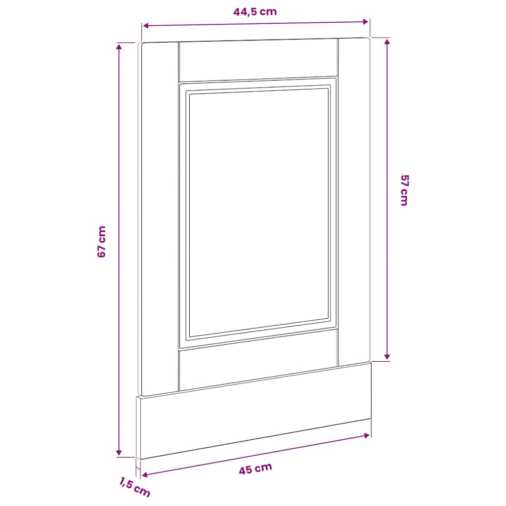 Pannello Lavastoviglie Porto Rovere Artigianale 45x1,5x57 cm