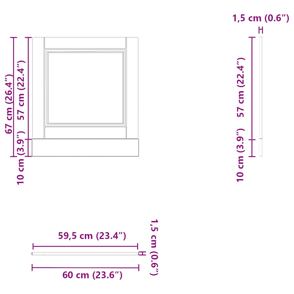 Pannello Lavastoviglie Porto Rovere Fumo 60x1,5x57 cm | homemem39