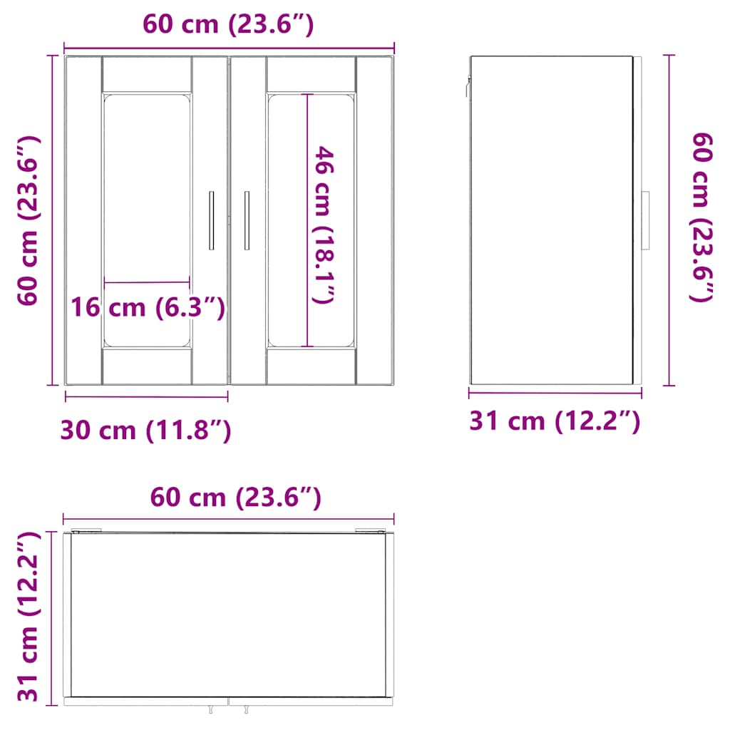 Pensile da Cucina con Porta in Vetro Porto Rovere Sonoma