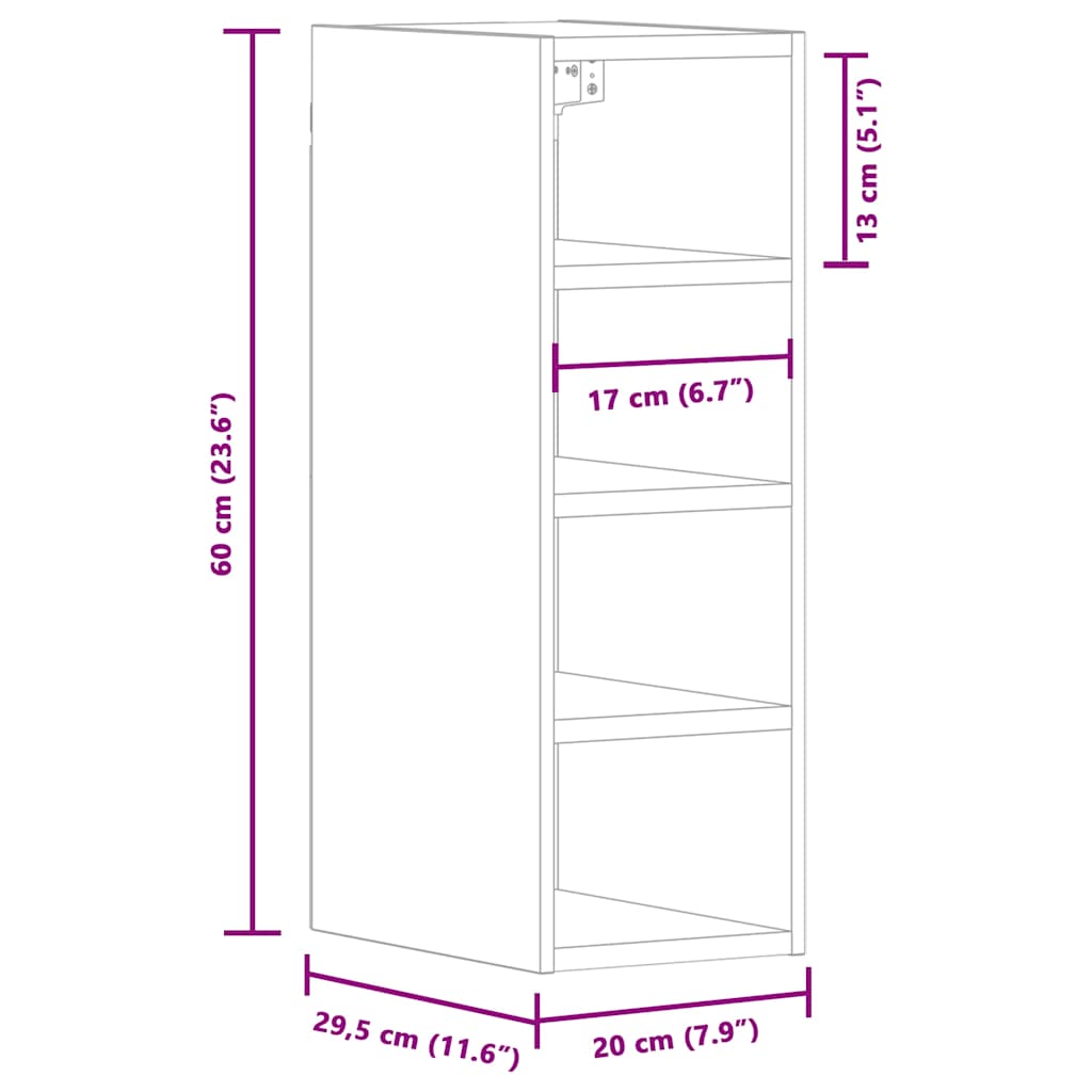 Mobile Pensile “Riga” Bianco 20x29,5x60 cm | homemem39