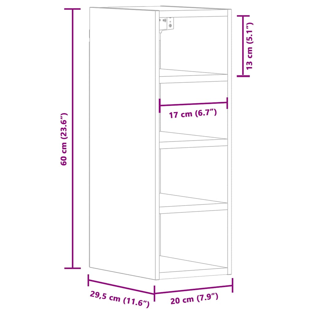 Mobile Pensile “Riga” Rovere Artigianale 20x29,5x60 cm | homemem39