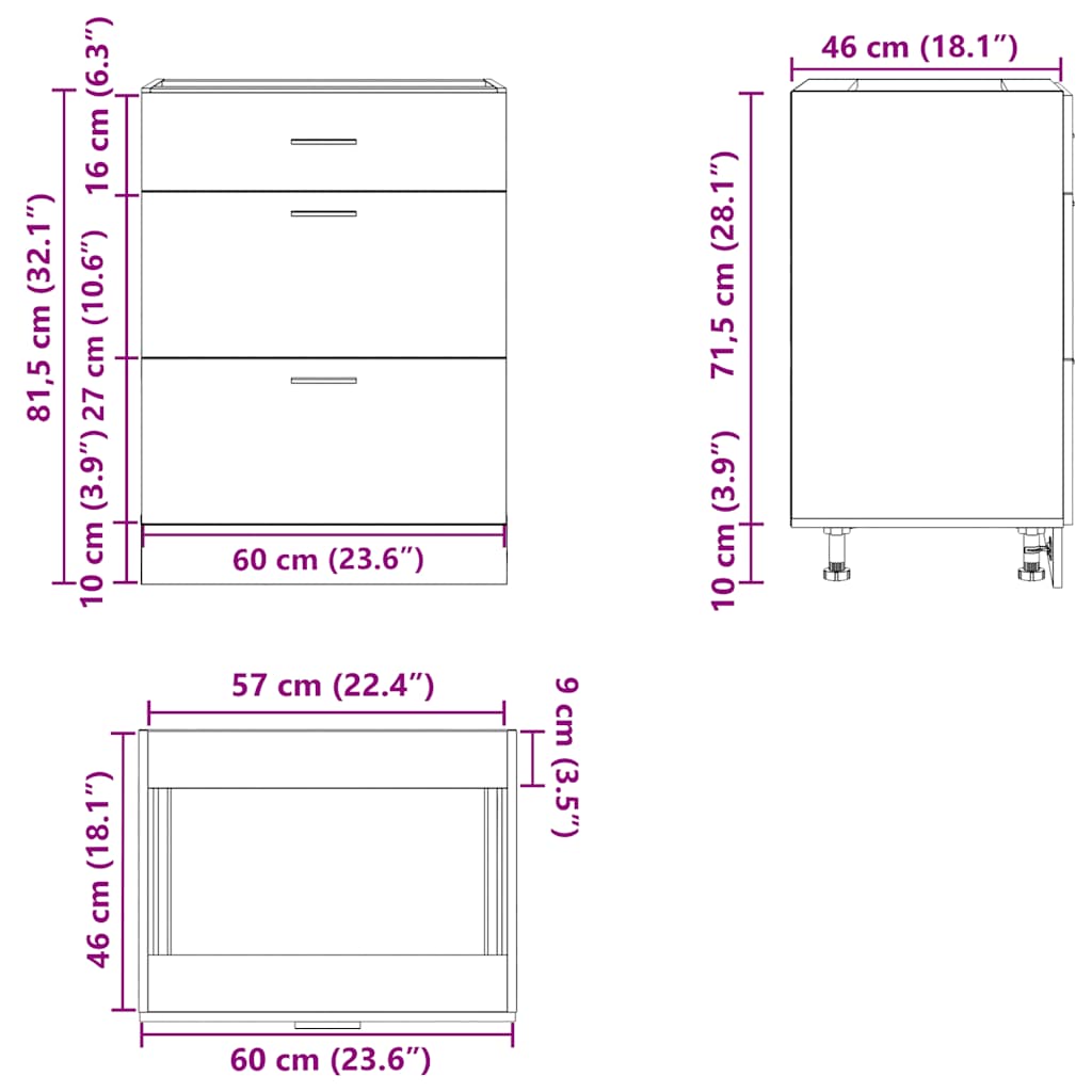 Base da Cucina “Lyon” Bianco in Legno Multistrato | homemem39
