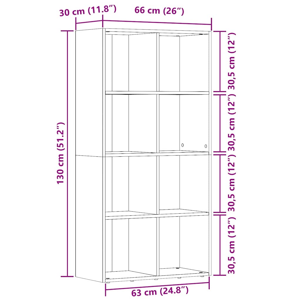 Libreria in Legno Antico 66x30x130 cm in Legno Multistrato | homemem39