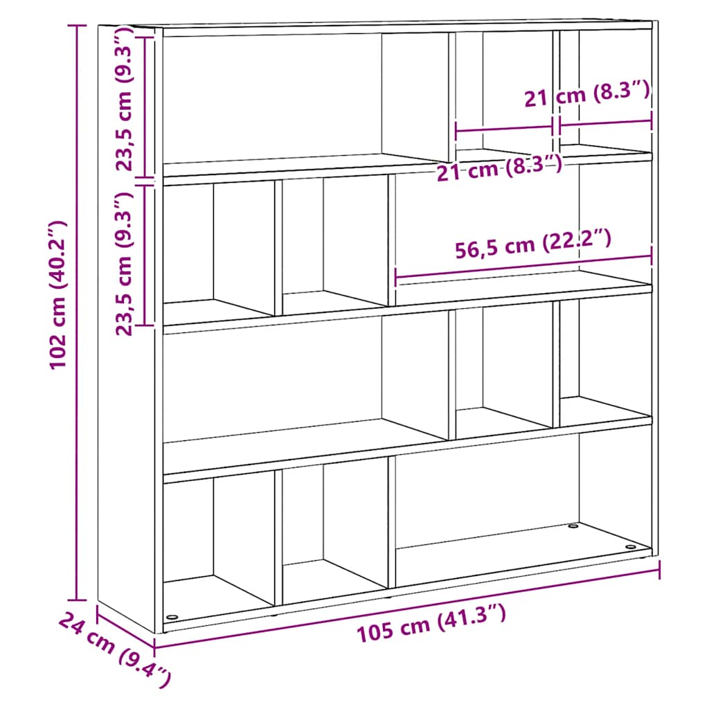 Libreria/Divisorio Rovere Artigianale 105x24x102 cm | homemem39