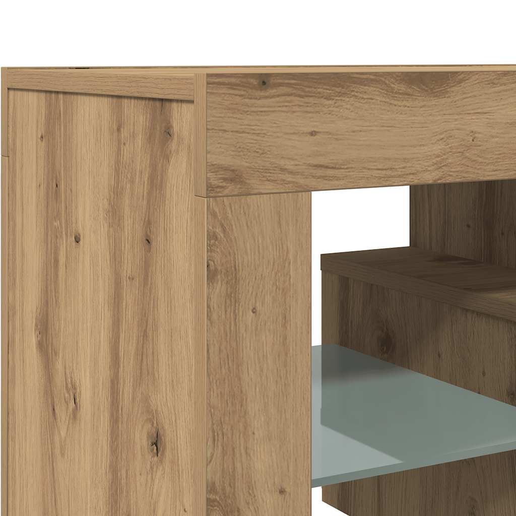 Mobile Porta TV con LED Artigianale 200x25x44 cm Multistrato - homemem39