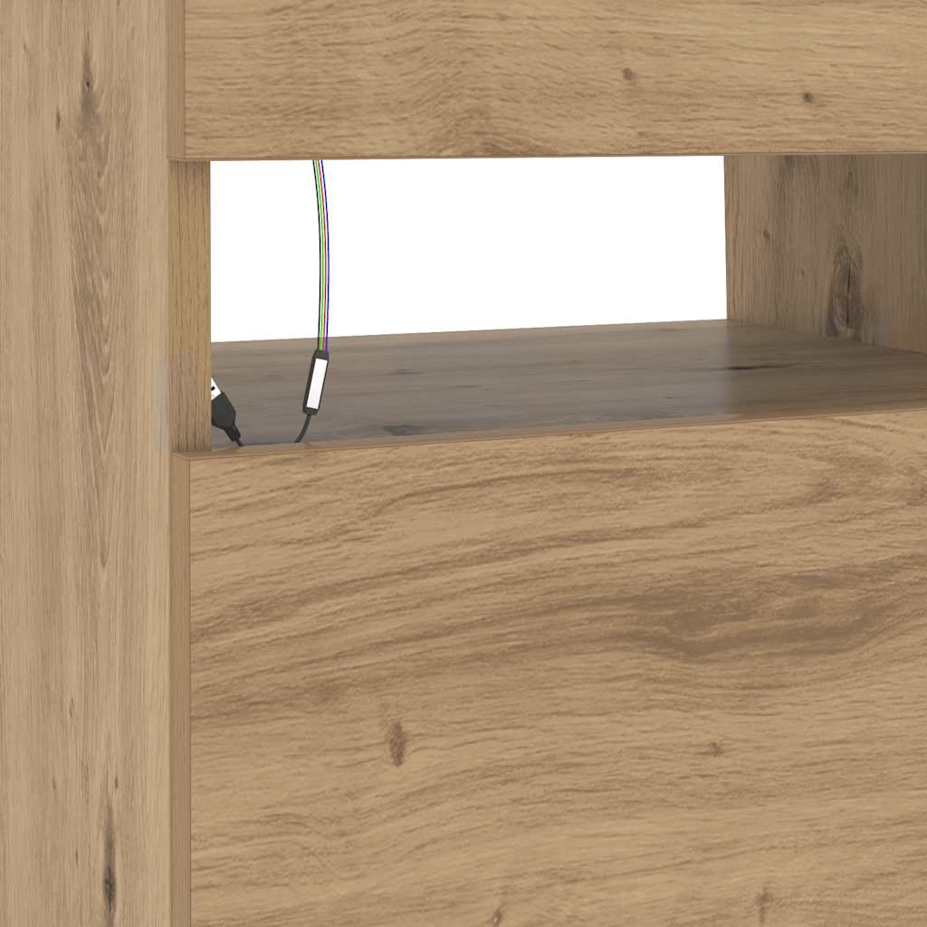 Mobile Porta TV con LED Artigianale 90x35x40 cm Multistrato - homemem39