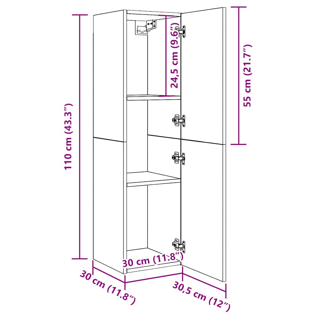 Mobile TV Rovere Artigianale 30,5x30x110cm in Legno Multistrato | homemem39
