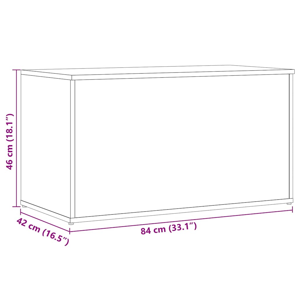 Cassapanca Rovere Artigianale 84x42x46 cm Legno Ingegnerizzato | homemem39