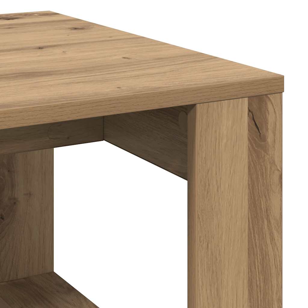 Tavolino da Salotto Rovere Artigianale 50x50x35cm in Truciolato | homemem39