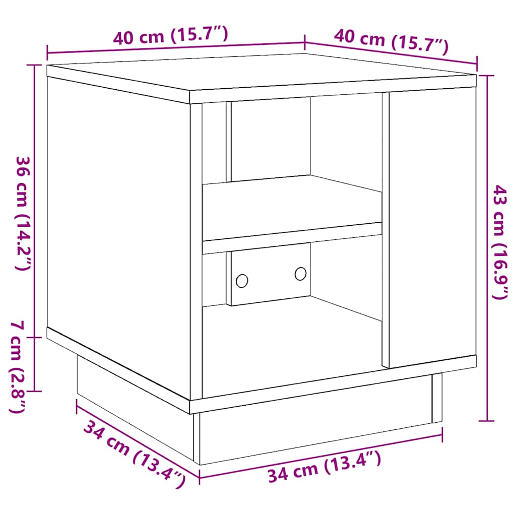 Tavolino da Salotto Legno Antico 40x40x43 cm Legno Multistrato | homemem39