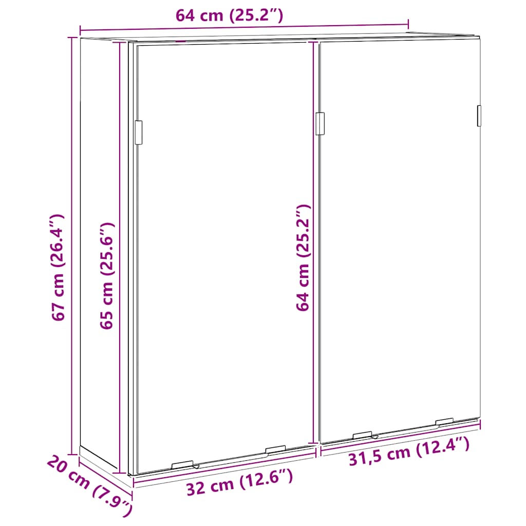 Mobile da Bagno Specchio Rovere Artigianale Legno Multistrato