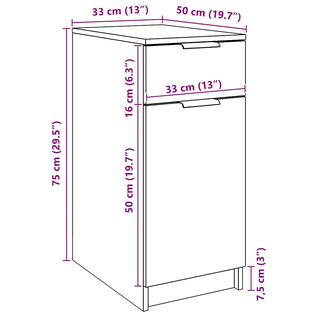 Scrivania Rovere Artigianale 34x36x50 cm in Legno Multistrato
