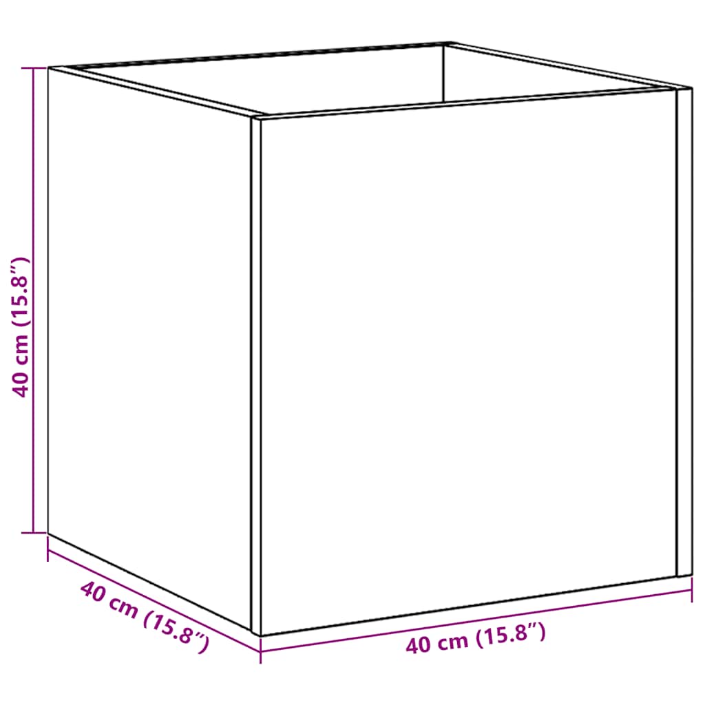 Fioriera Rovere Artigianale 40x40x40 cm in Legno Multistrato | homemem39