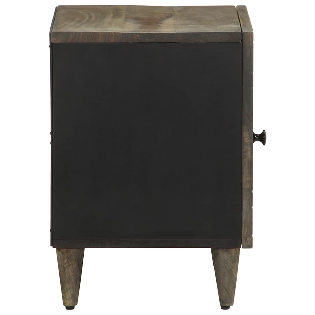 Comodini 2pz Grigio Chiaro 40x33x46 cm in Legno Massello Mango | homemem39