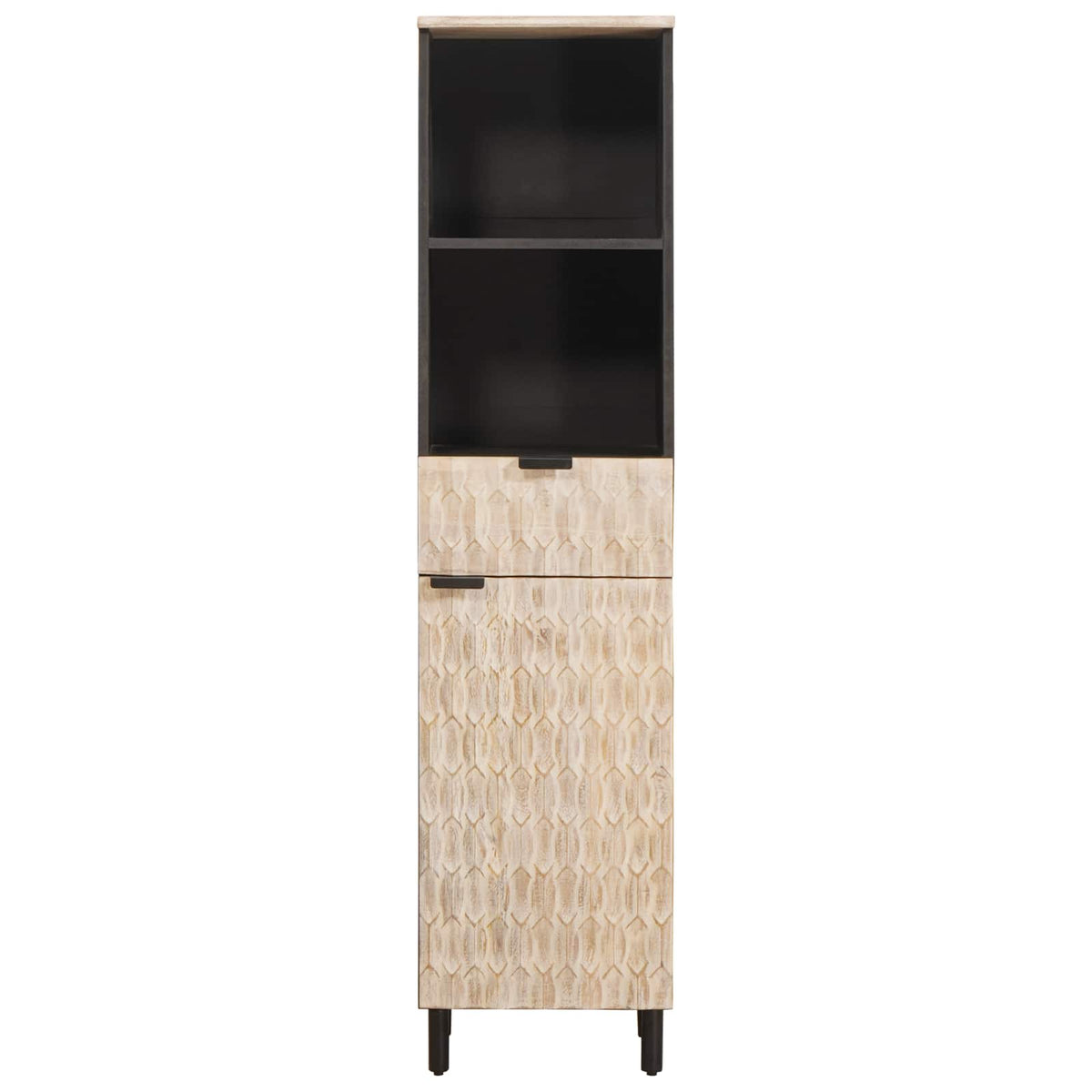 Mobile da Bagno con lo scaffale Nero e Bianco 38 x 33 x 160 cm | homemem39