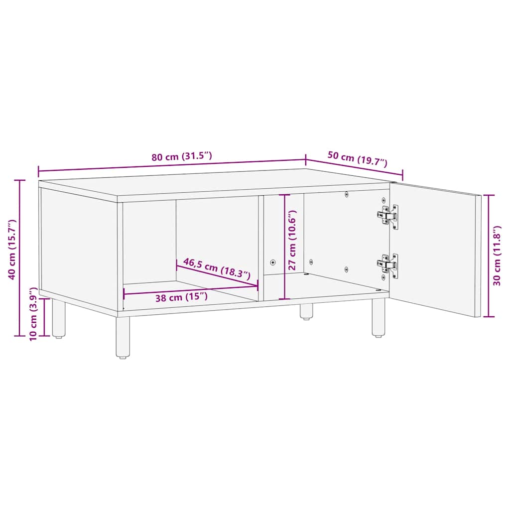 Tavolino da salotto Marrone 80 x 50 x 40 cm | homemem39