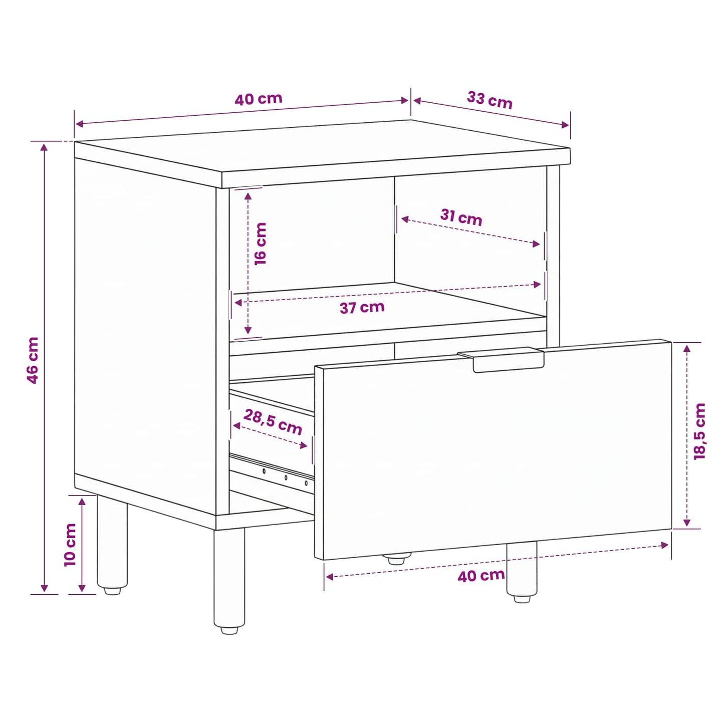 Armadio da Notte 2 pz Marrone 40 x 33 x 46 cm | homemem39