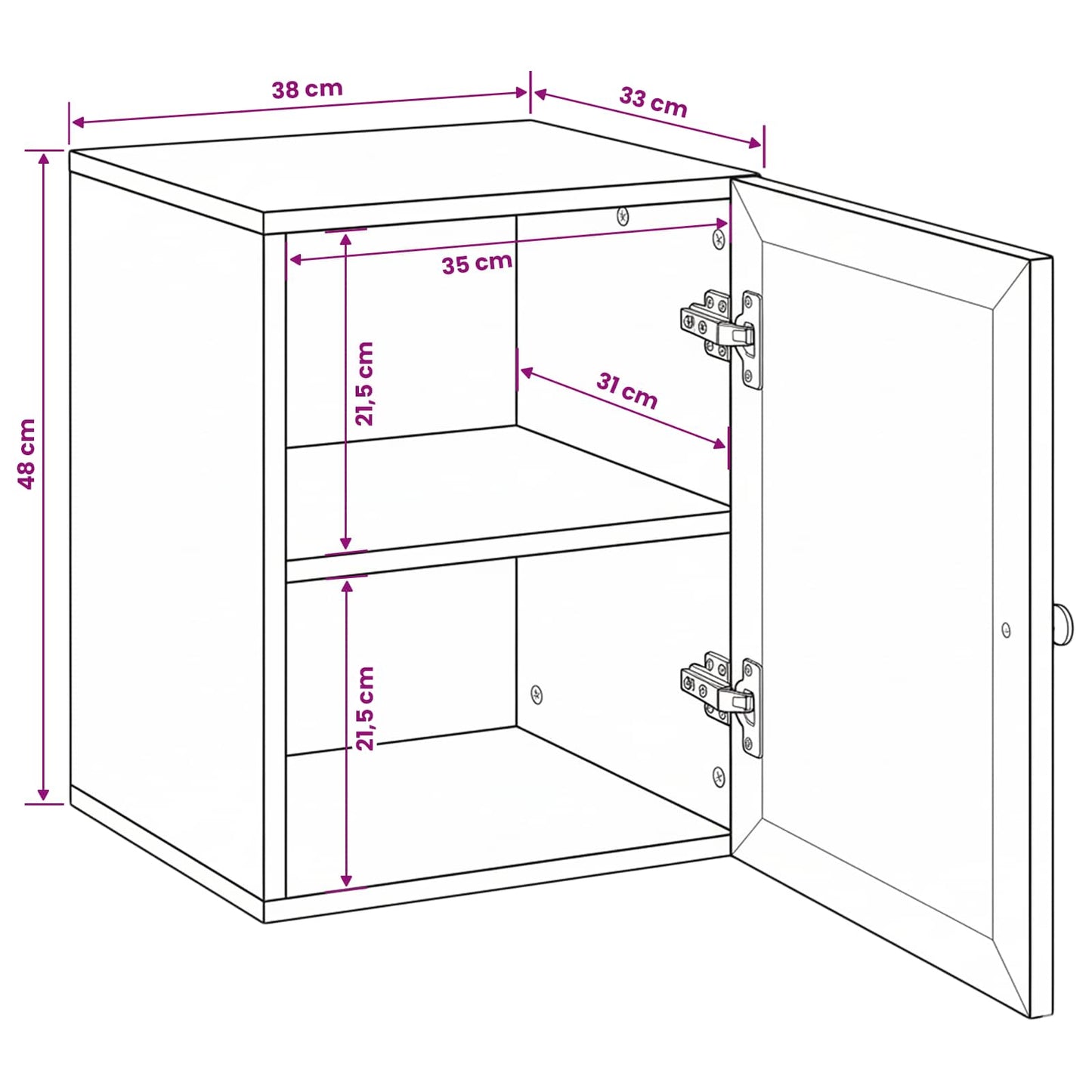 Mobile da Bagno con porta Marrone Chiaro 38 x 33 x 48 cm | homemem39