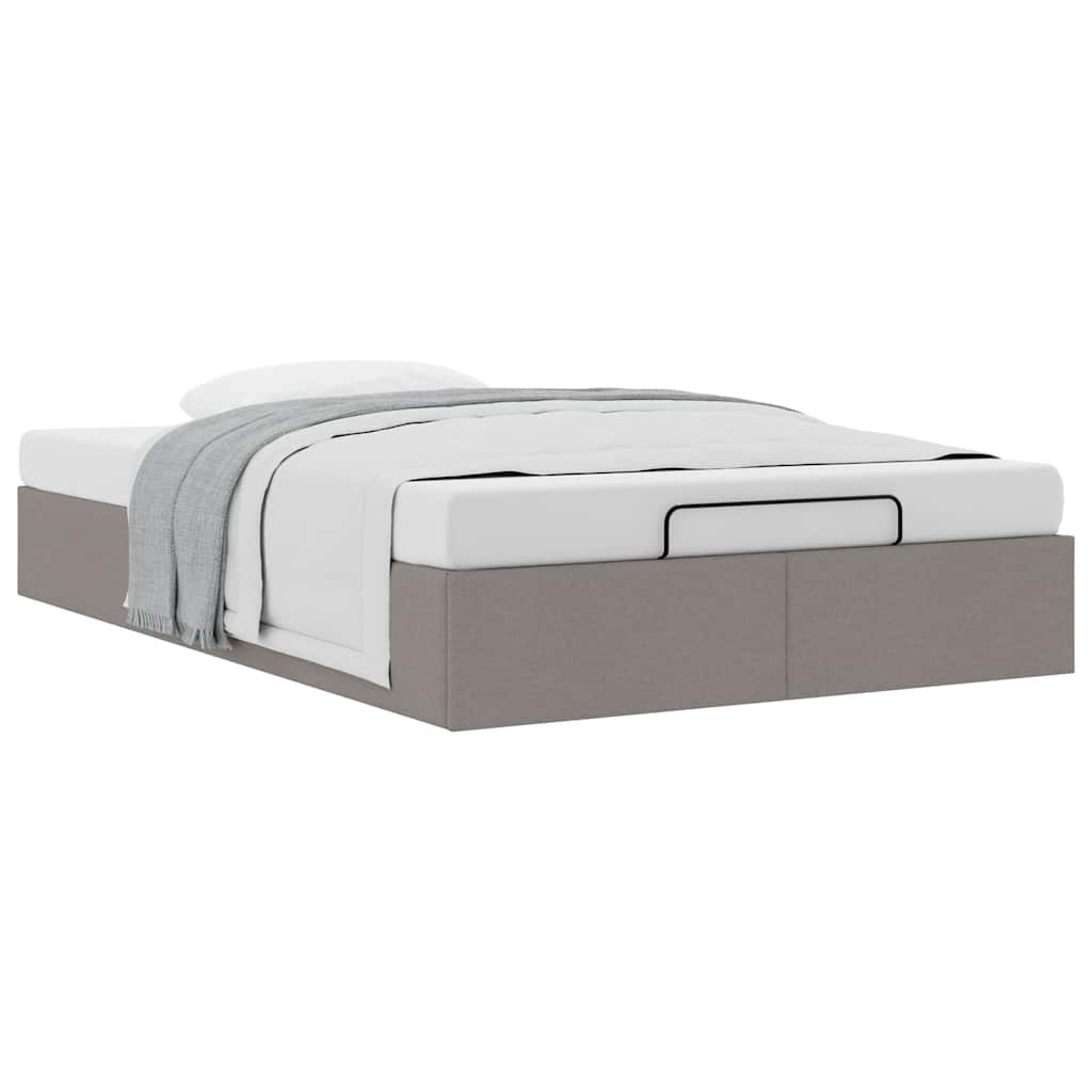 Struttura Letto Pouf senza Materasso Tortora 120x190 cm Tessuto