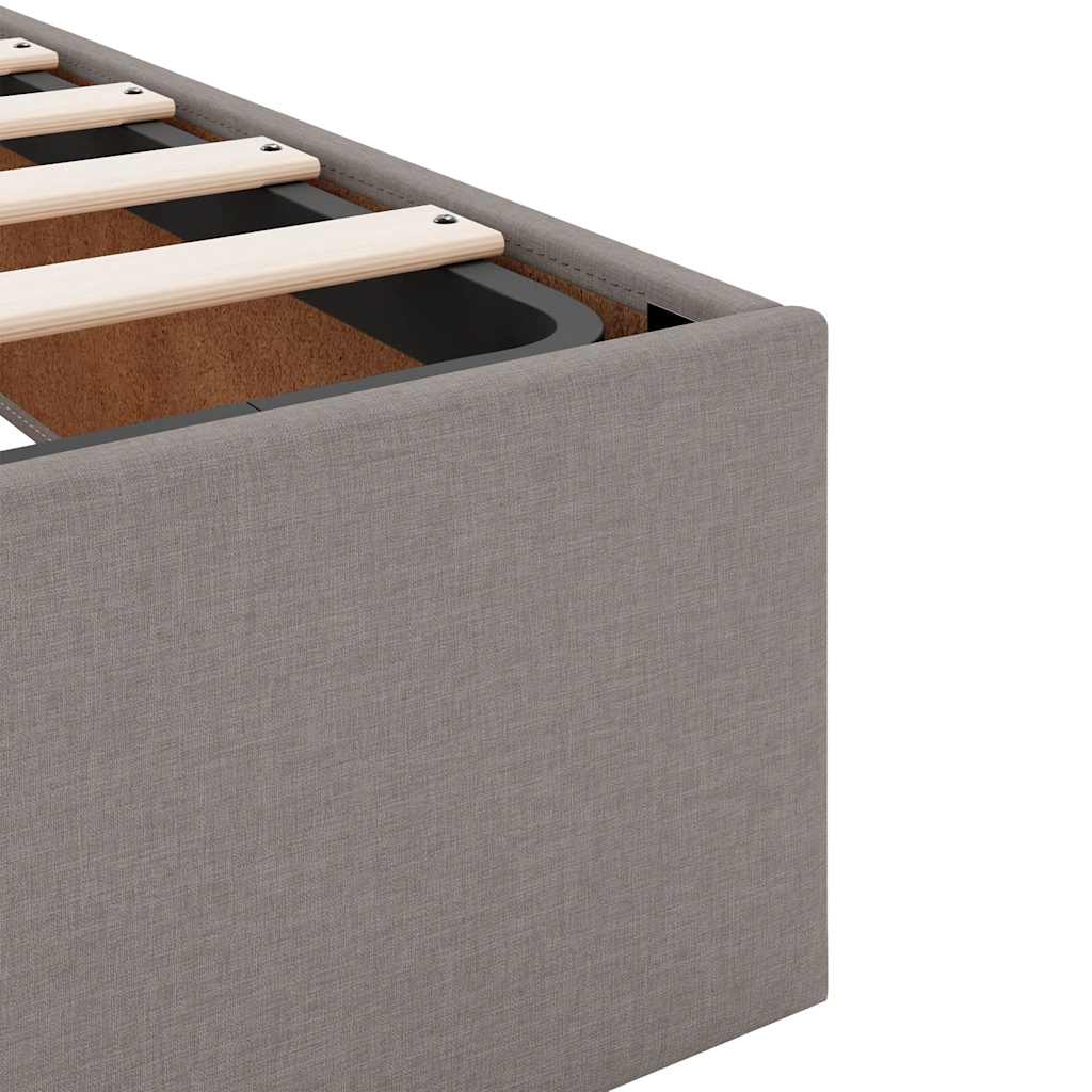 Struttura Letto Pouf senza Materasso Tortora 200x200 cm Tessuto | homemem39