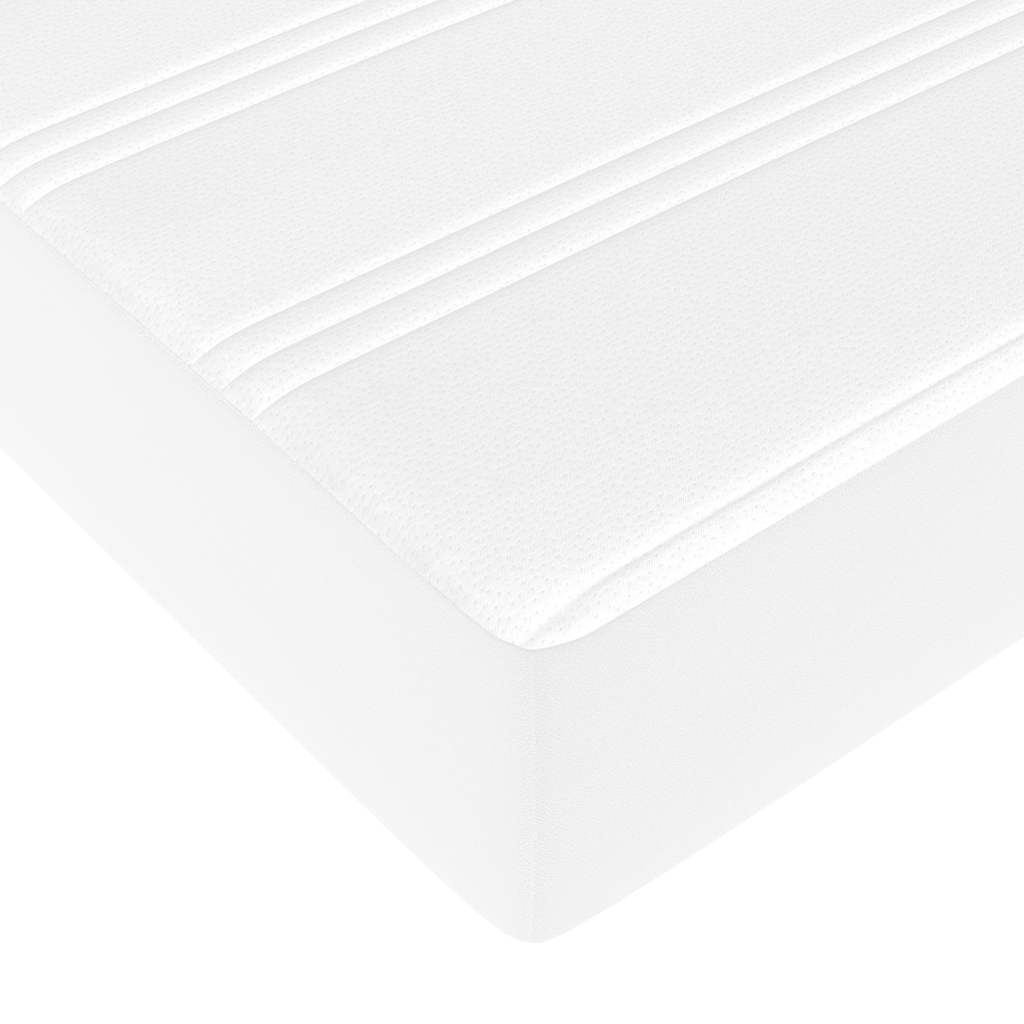 Struttura Letto Pouf con Materasso Bianco 80x200 cm Similpelle
