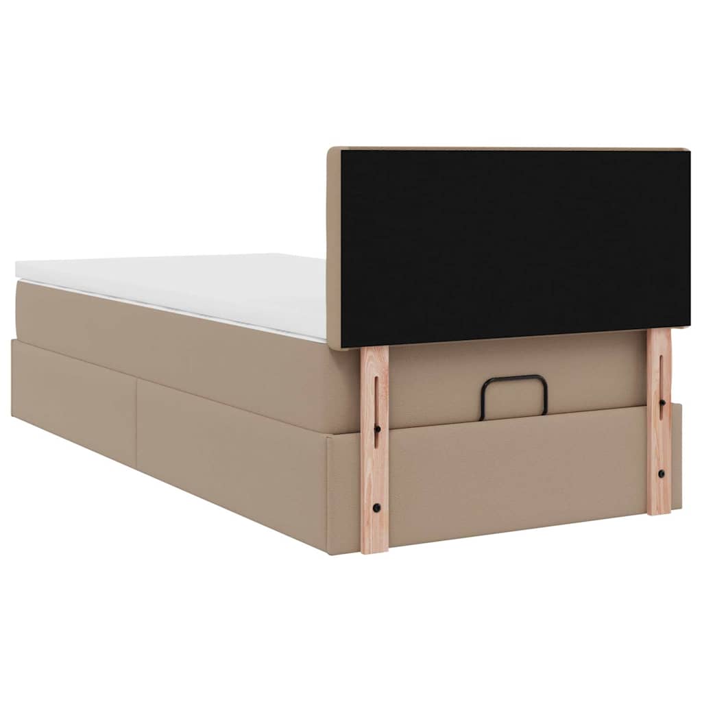 Letto Pouf con Materasso Cappucino 90x190 cm Similpelle | homemem39