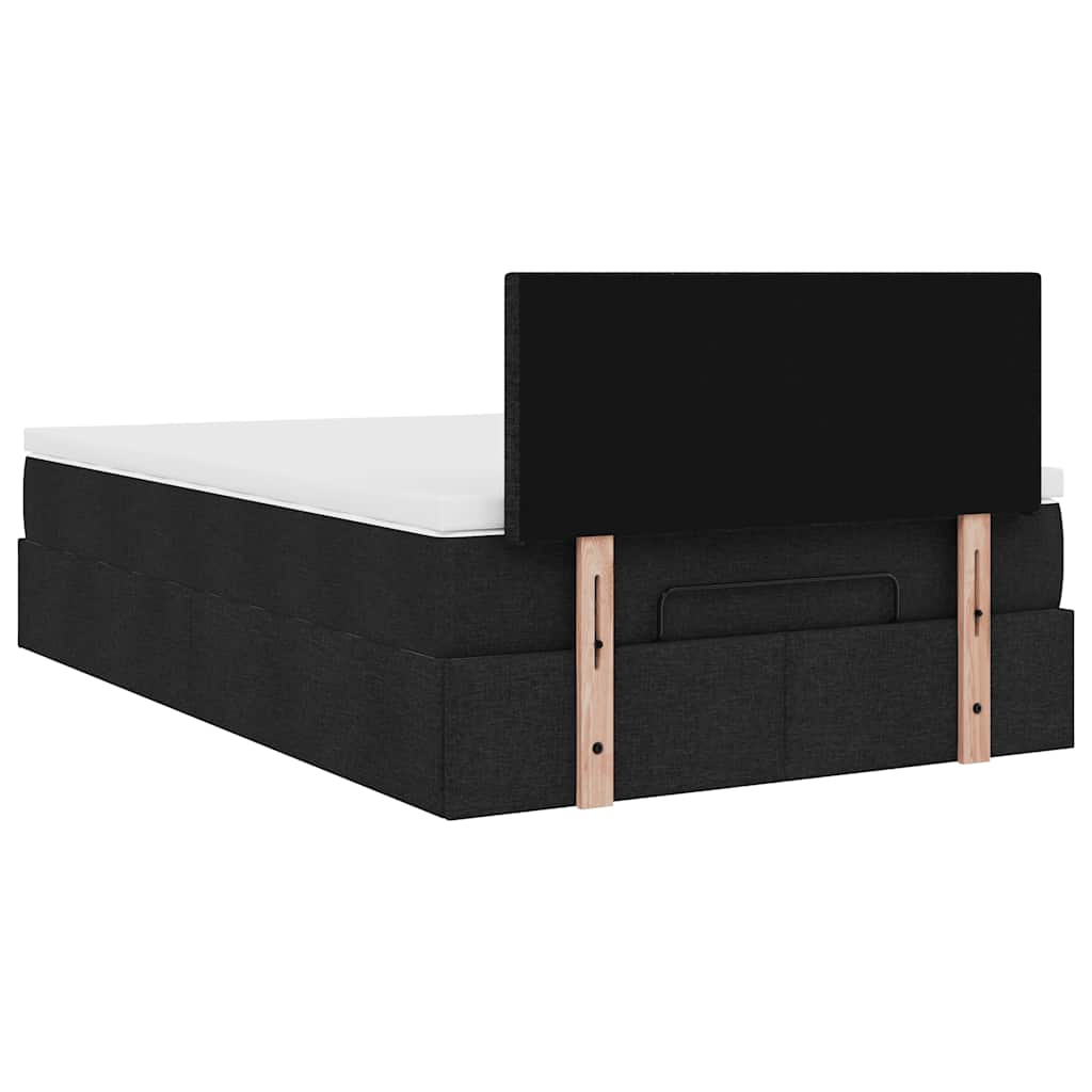 Pouf Letto con Materasso Nero 120x200 cm in Tessuto | homemem39