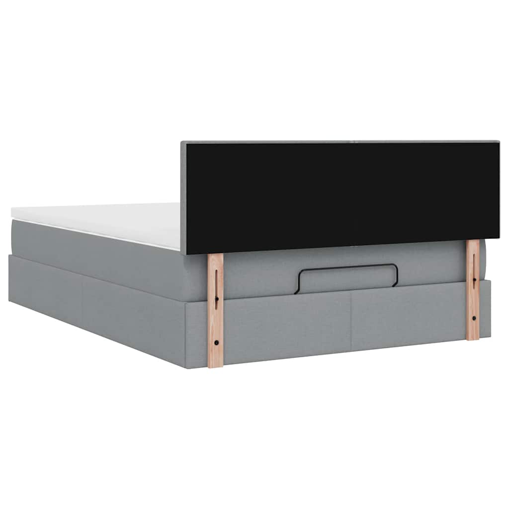 Pouf Letto con Materasso Grigio Chiaro 140x190 cm in Tessuto | homemem39