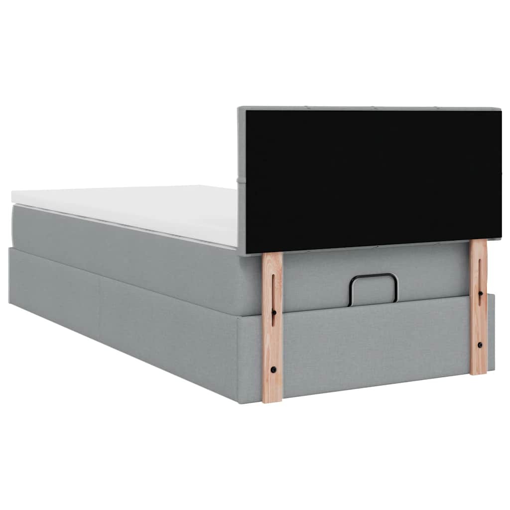 Struttura Letto Pouf con Materasso 80x200 cm in Tessuto | homemem39