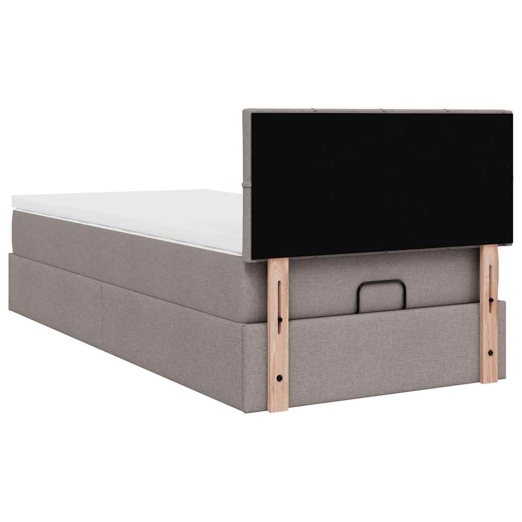 Pouf Letto con Materasso Tortora 90x200 cm in Tessuto | homemem39