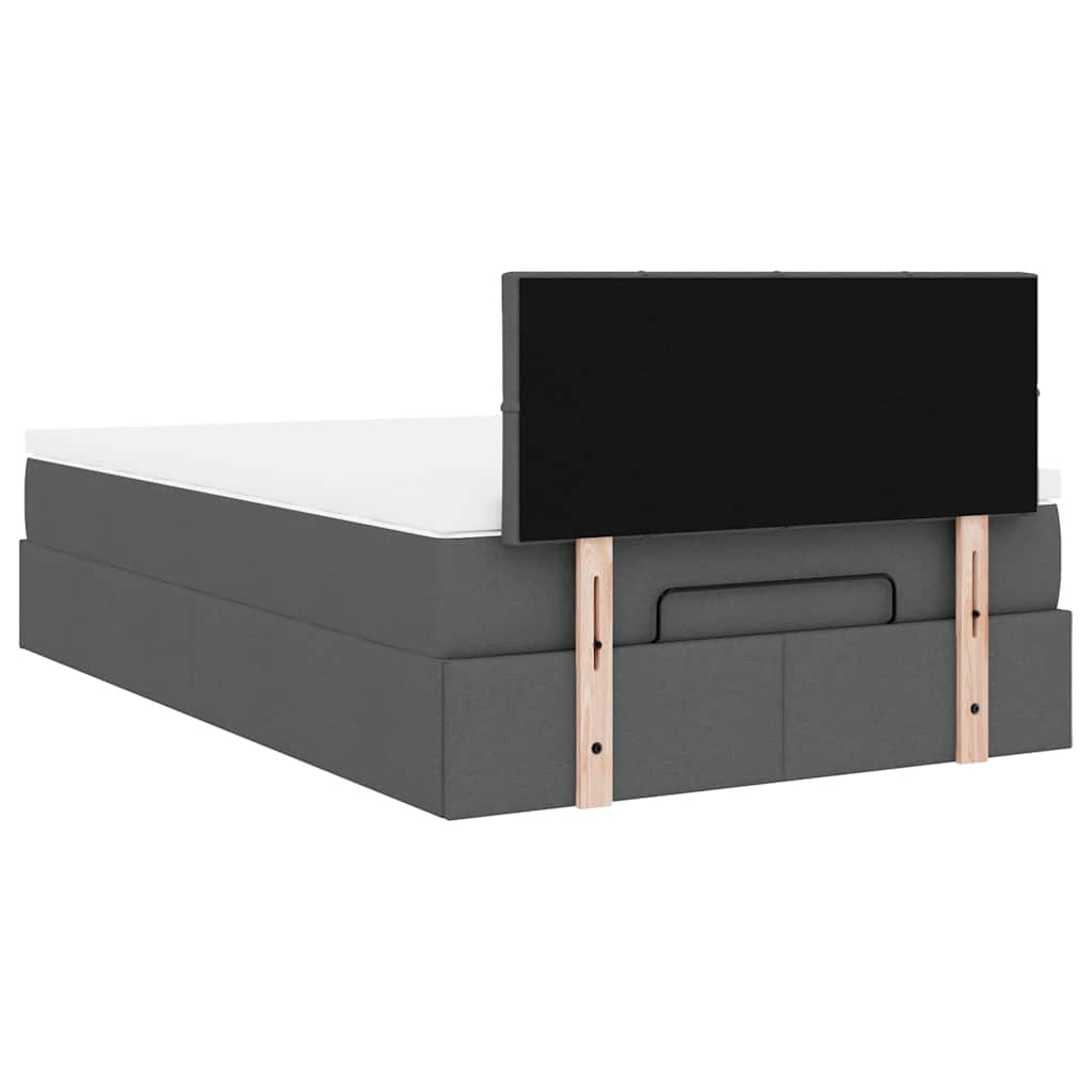 Pouf Letto con Materasso Grigio Scuro 120x200 cm in Tessuto | homemem39