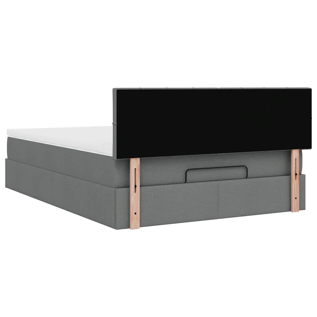Pouf Letto con Materasso Grigio Scuro 140x190 cm in Tessuto | homemem39