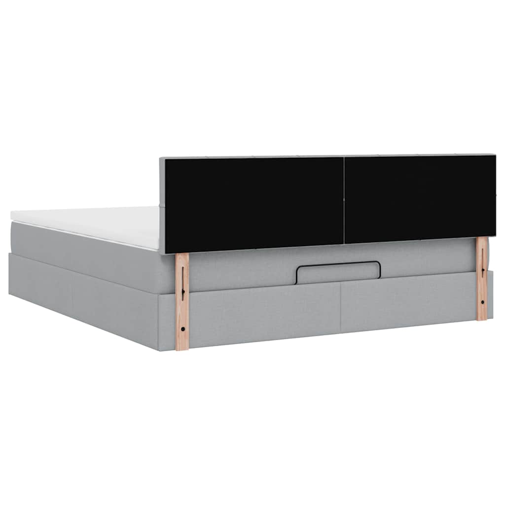 Struttura Letto Pouf con Materasso 180x200 cm in Tessuto | homemem39