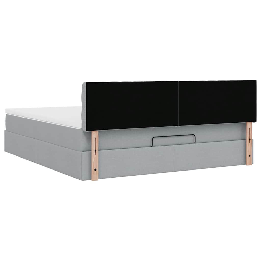 Struttura Letto Pouf con Materasso 180x200 cm in Tessuto | homemem39