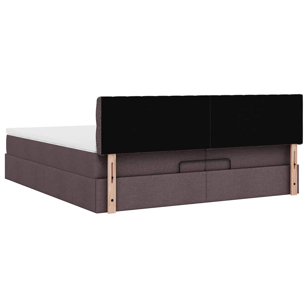 Struttura Letto Pouf con Materasso 200x200 cm in Tessuto | homemem39