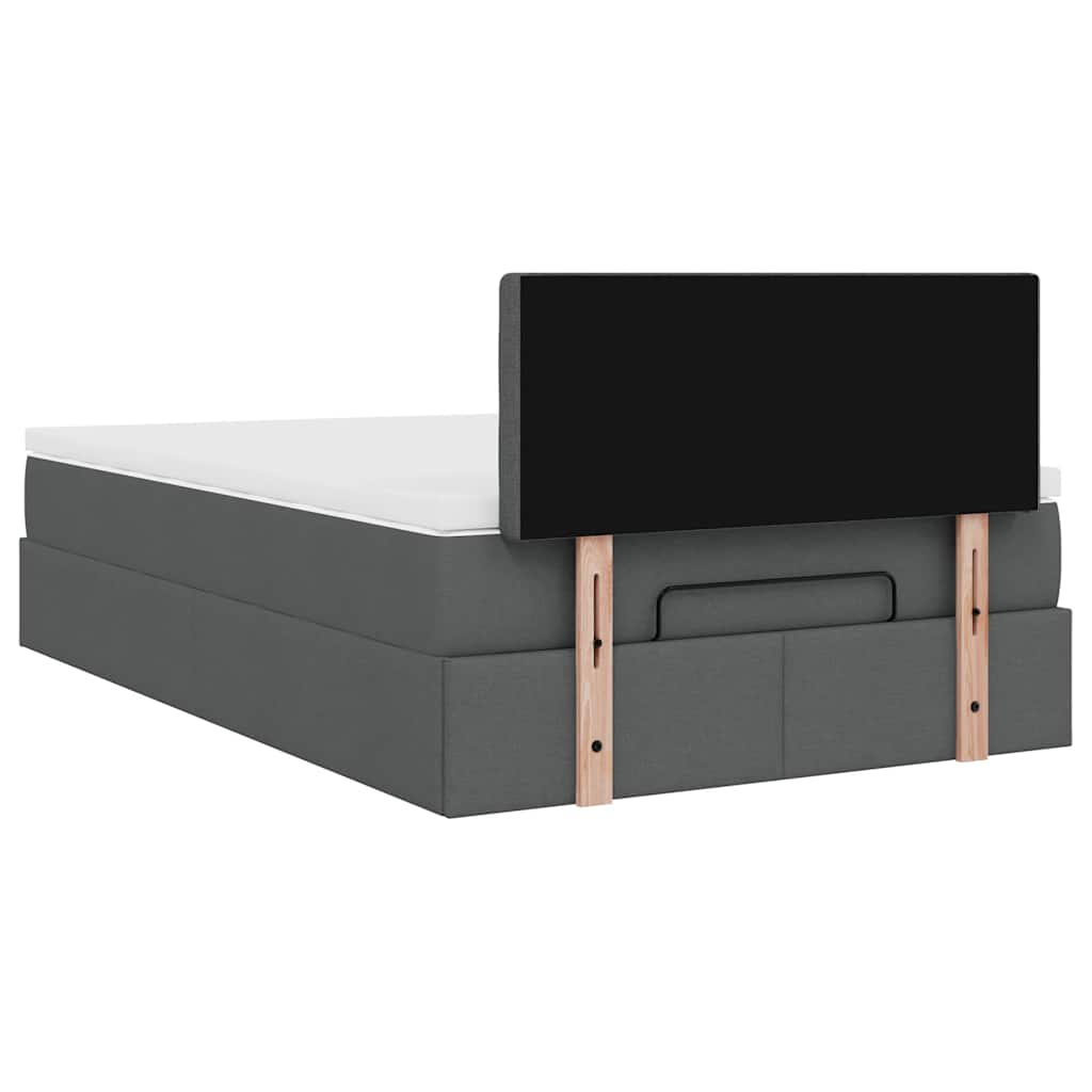 Pouf Letto con Materasso Grigio Scuro 120x200 cm in Tessuto | homemem39