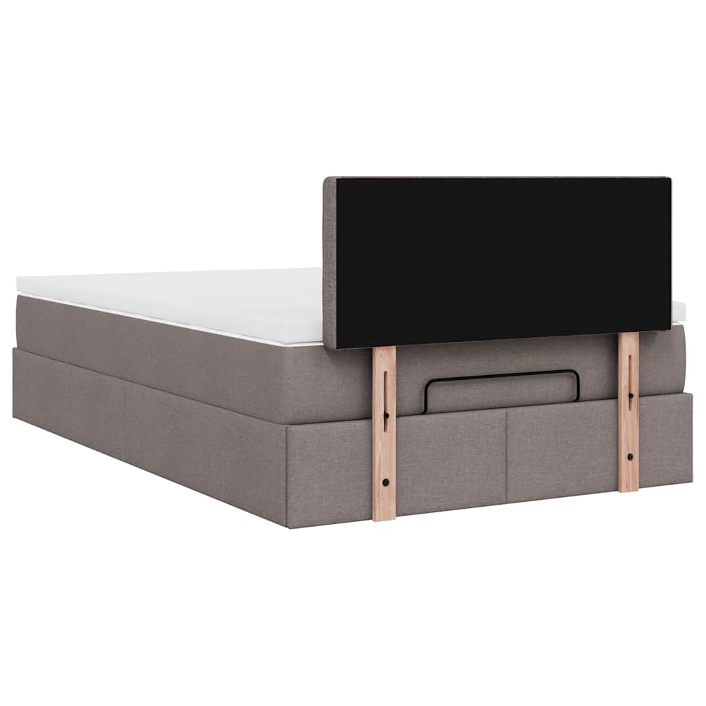 Struttura Letto Pouf con Materasso Tortora 120x200cm in Tessuto | homemem39