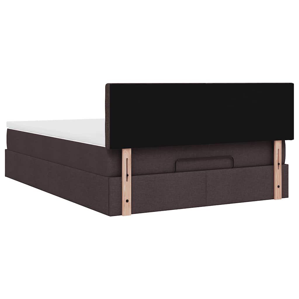 Pouf Letto con Materasso Marrone Scuro 140x190 cm in Tessuto | homemem39