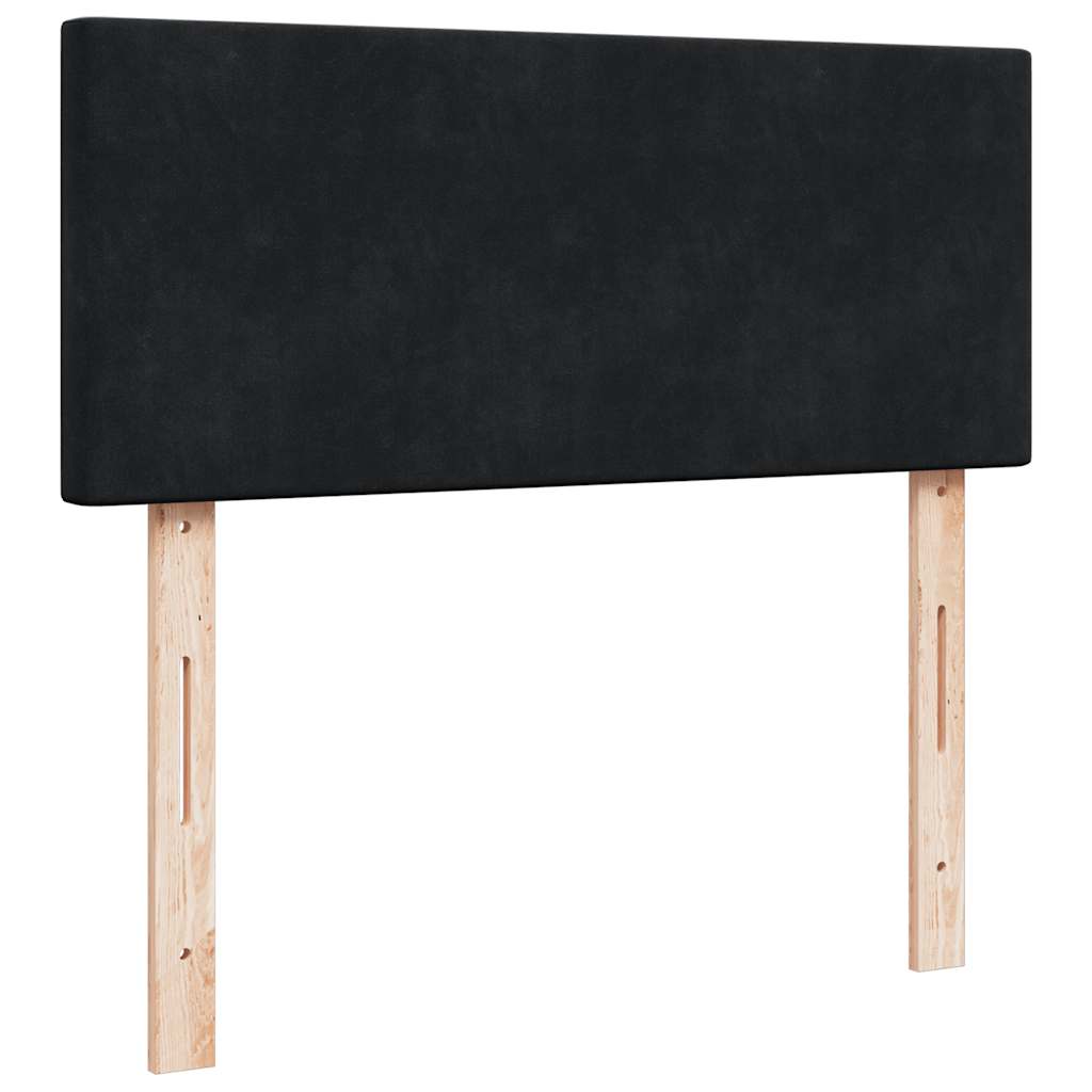 Struttura Letto Pouf con Materasso Nero 120x200 cm Velluto | homemem39