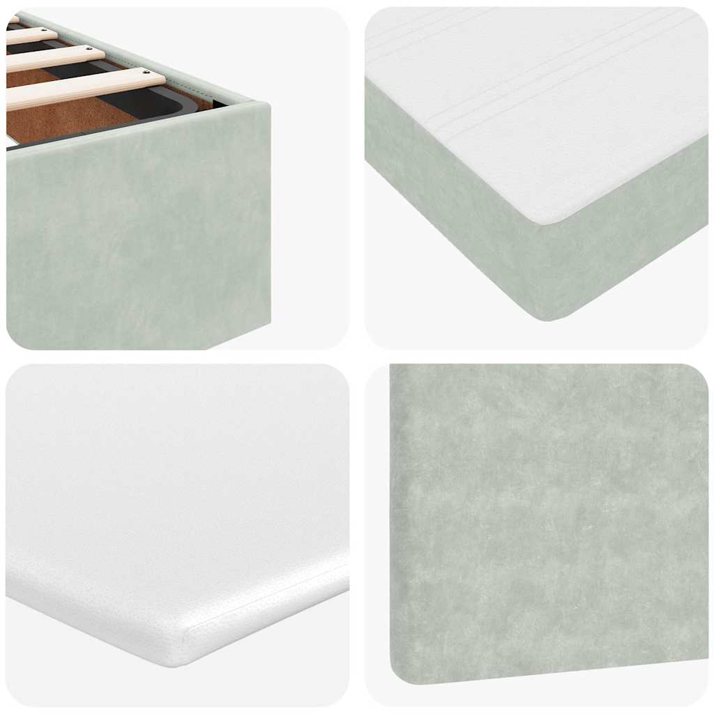 Struttura Letto Pouf con Materasso 140x200 cm in Velluto