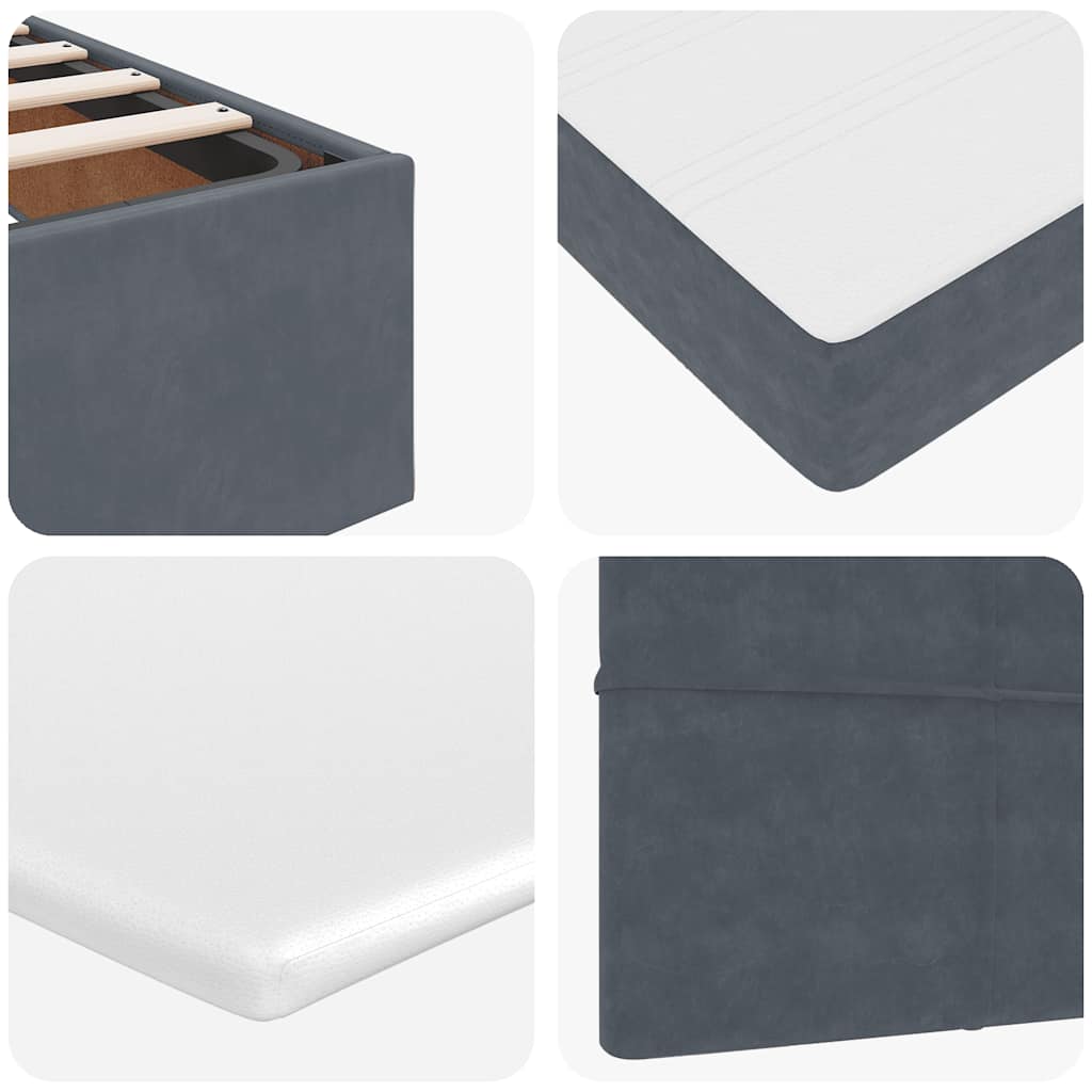 Struttura Letto Pouf con Materasso 90x190 cm in Velluto