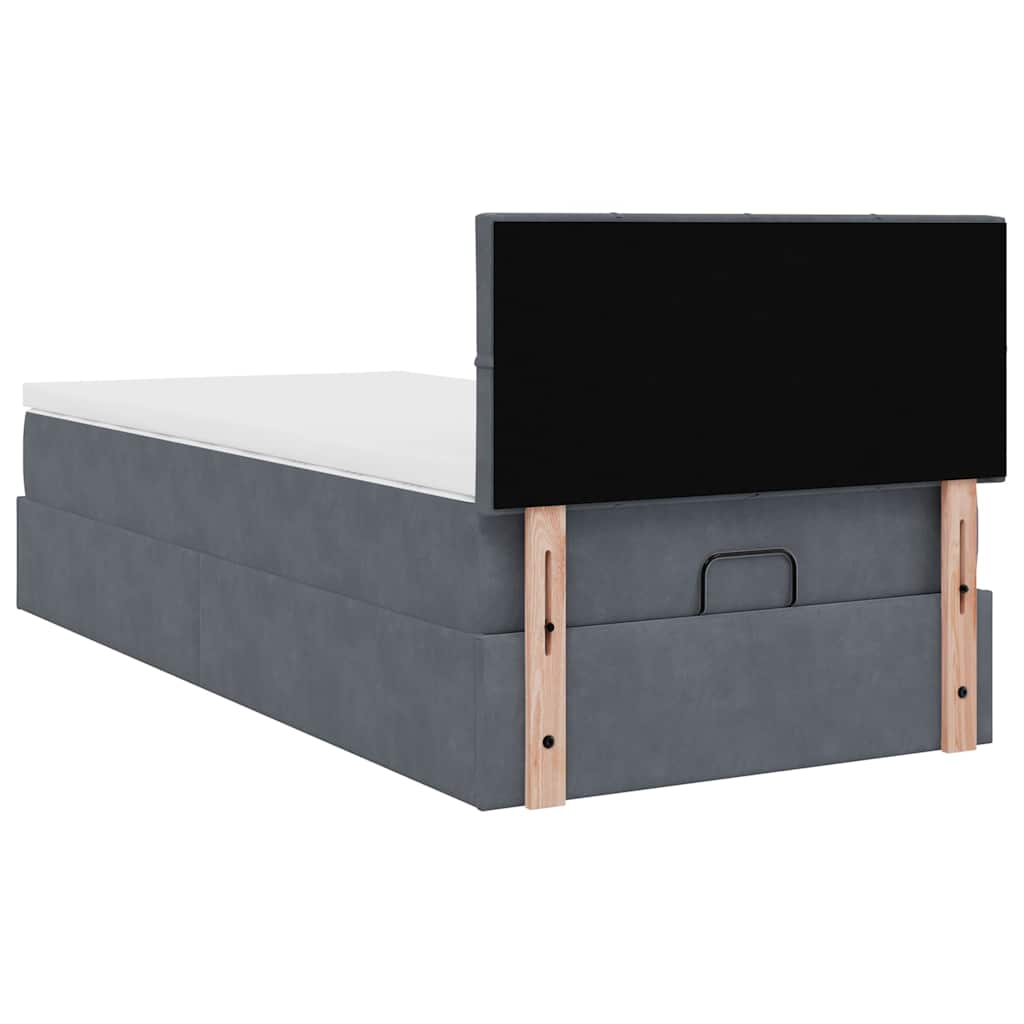 Struttura Letto Pouf con Materasso 90x190 cm in Velluto | homemem39